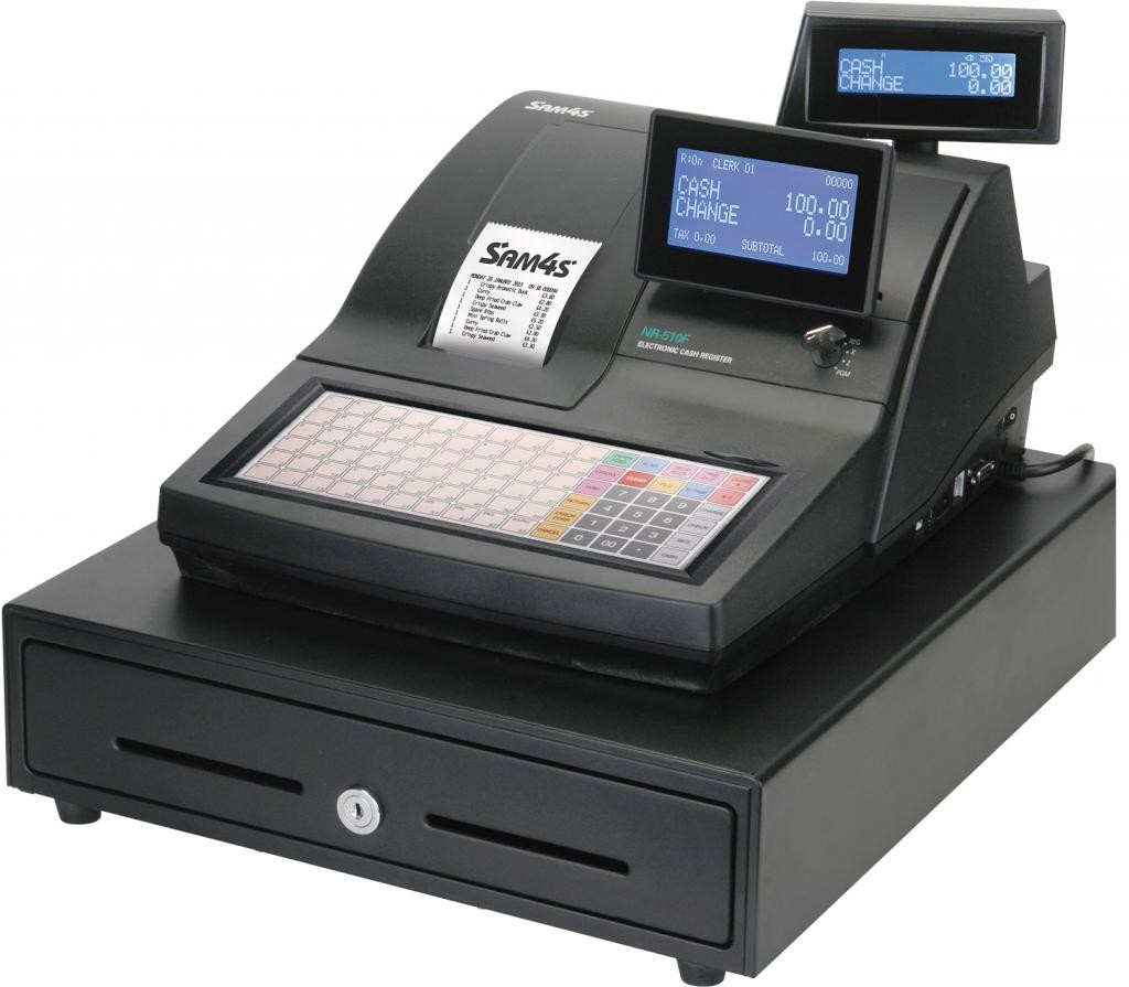 Sam4s NR-510F Cash Register Till - Hospitality and Retail Cash Register - Barcode Friendly